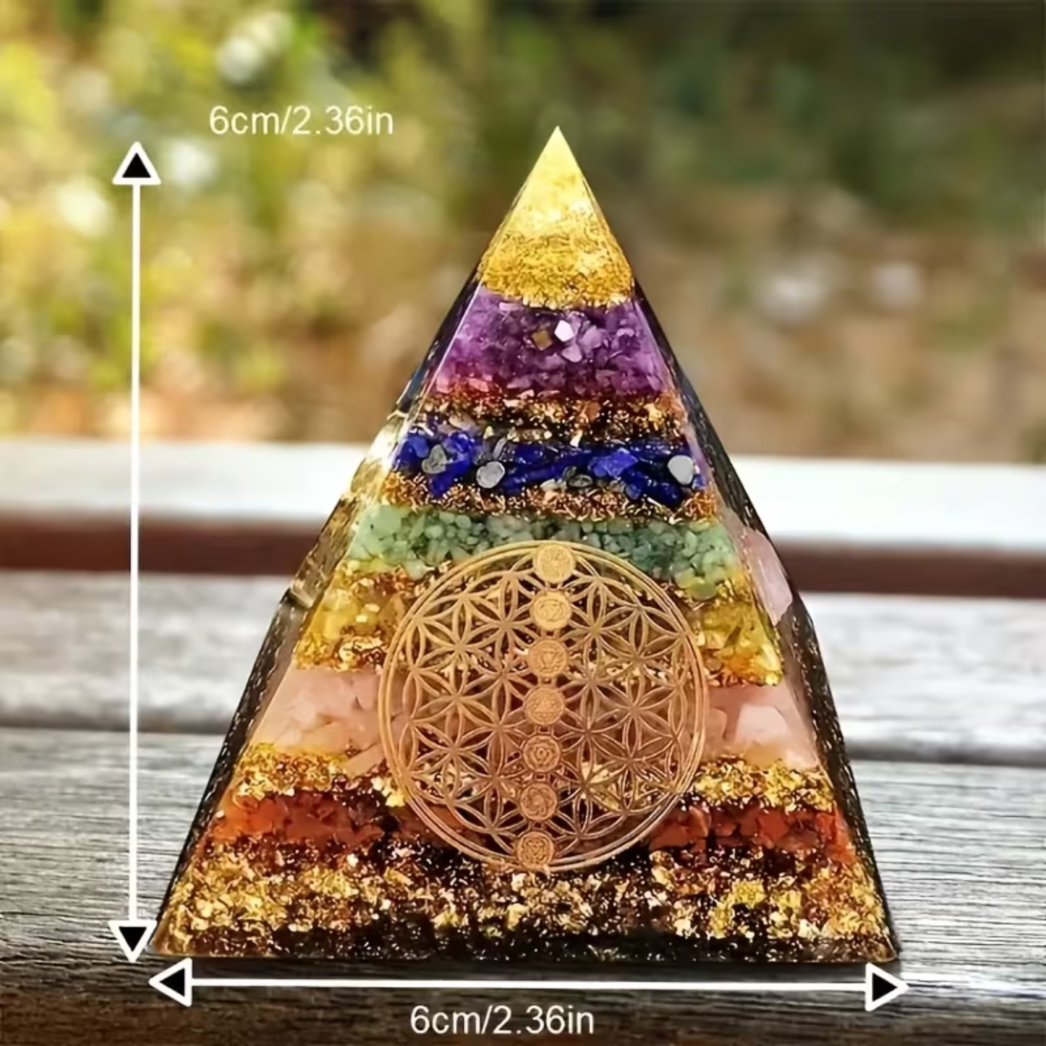 Pirámide de Orgonita 7 Chakras