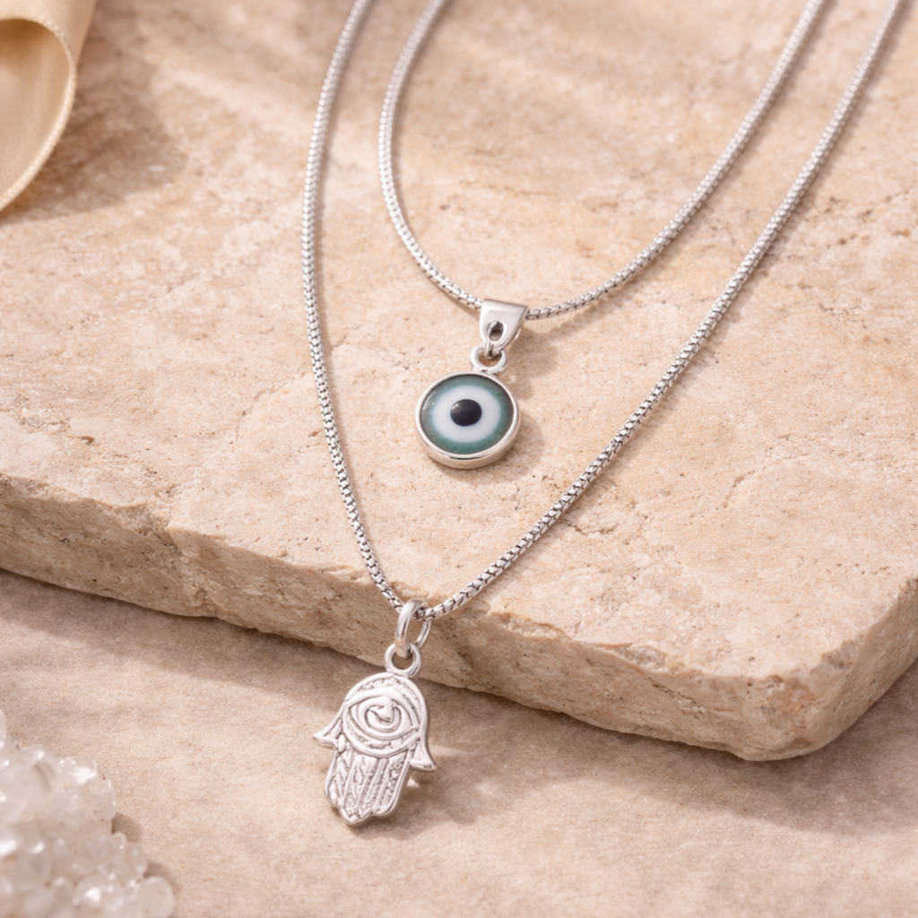 Collar Doble Ojo Turco & Mano de Fátima